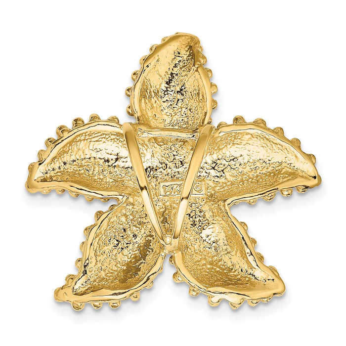 Million Charms 14K Yellow Gold Themed Small Nautical Starfish Slide