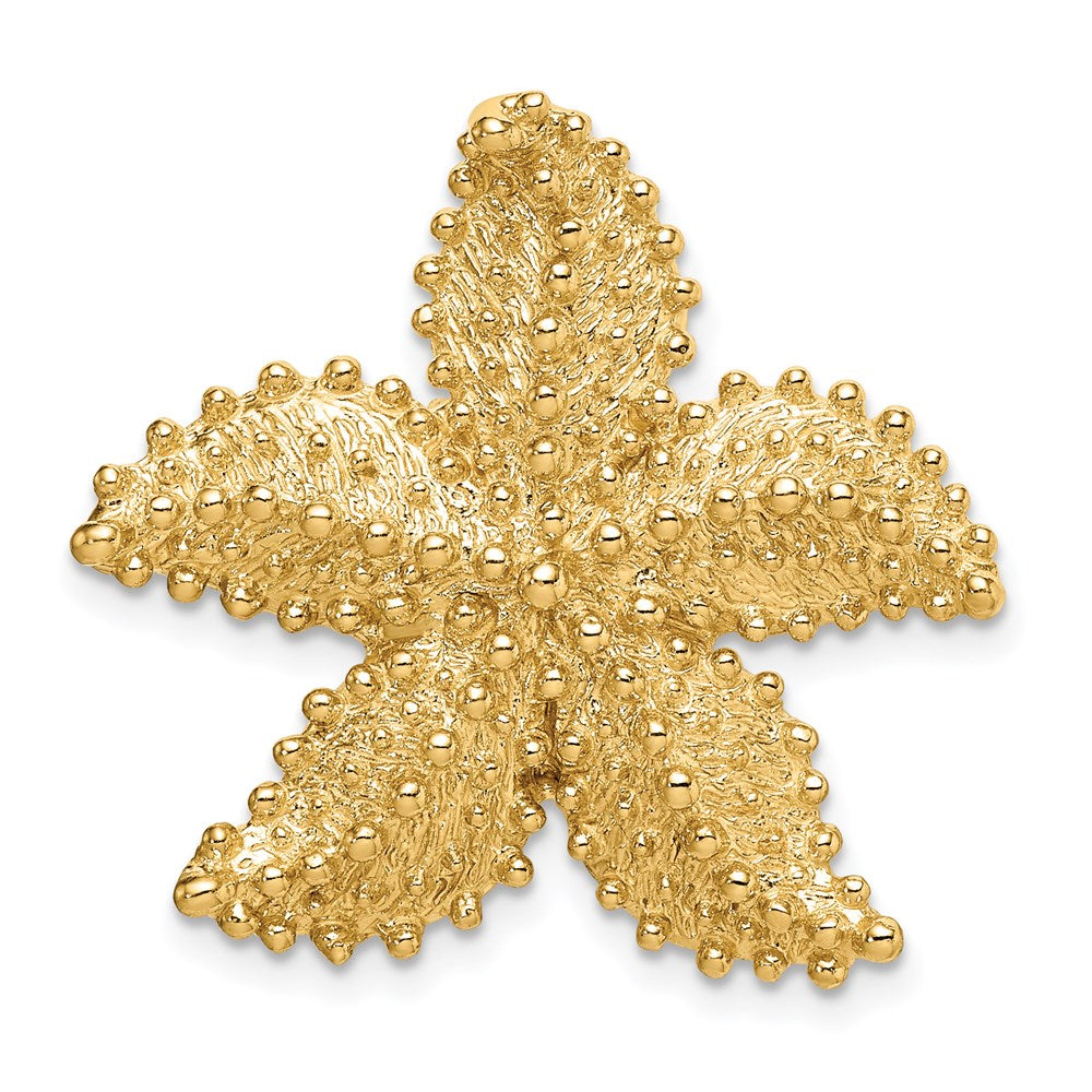 Million Charms 14K Yellow Gold Themed Small Nautical Starfish Slide