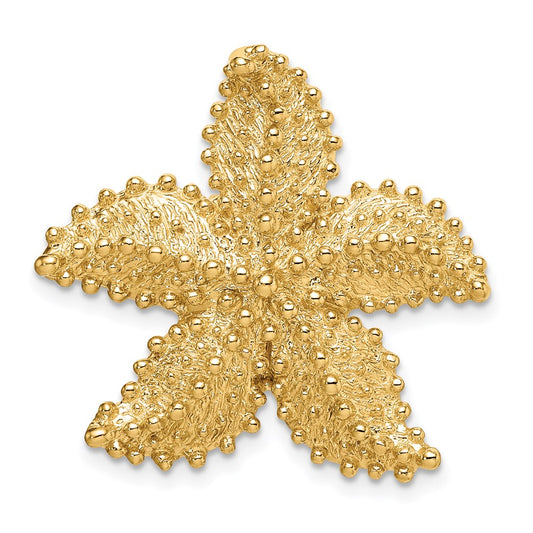 Million Charms 14K Yellow Gold Themed Small Nautical Starfish Slide
