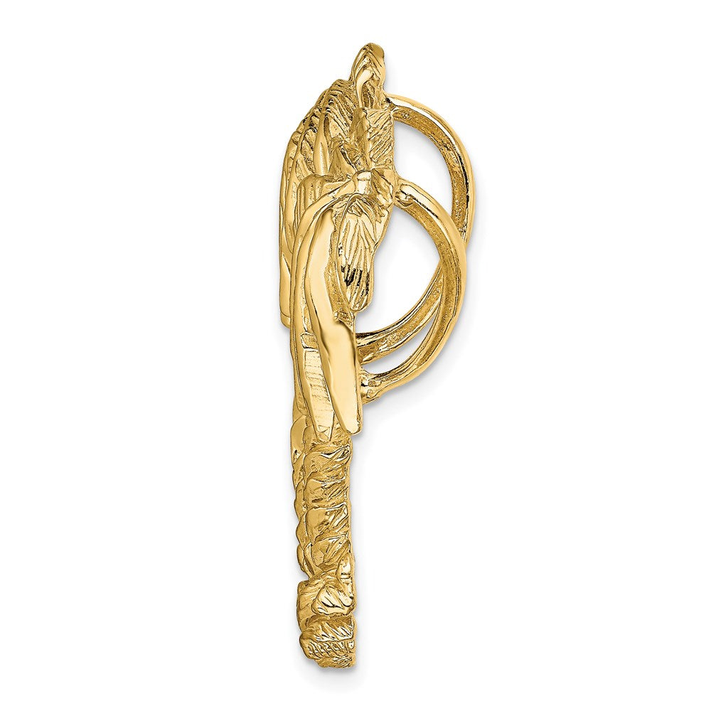Million Charms 14K Yellow Gold Themed Double Palm Tree Slide