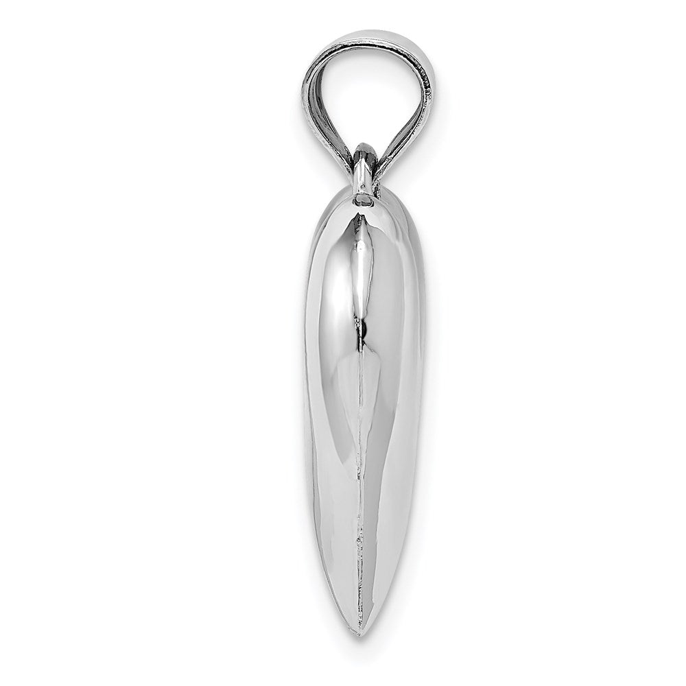 Million Charms 14K White Gold Themed Polished Hollow Heart Pendant