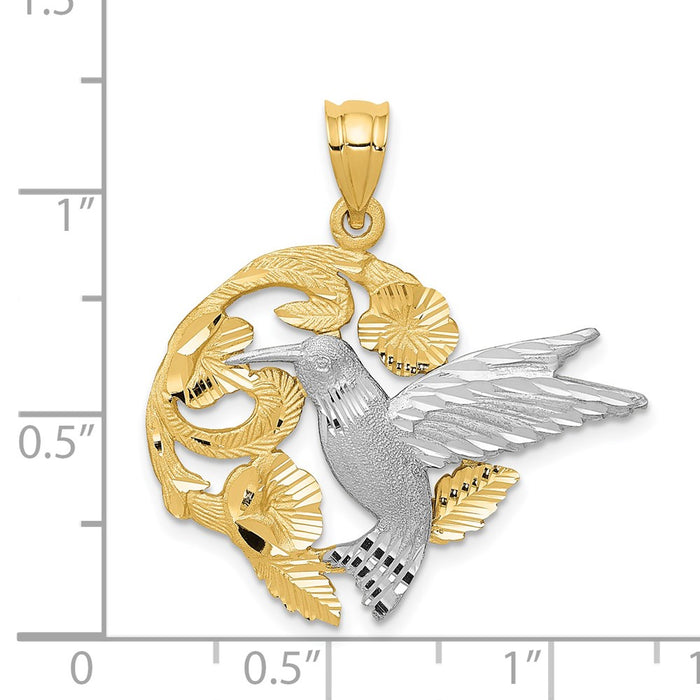 Million Charms 14K Two-Tone Hummingbird Charm