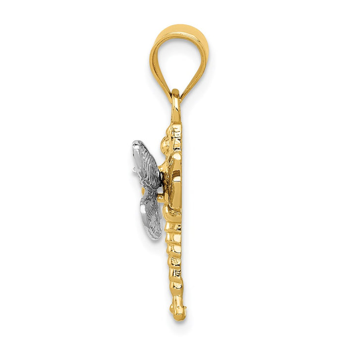 Million Charms 14K Two-Tone Dragonfly Pendant