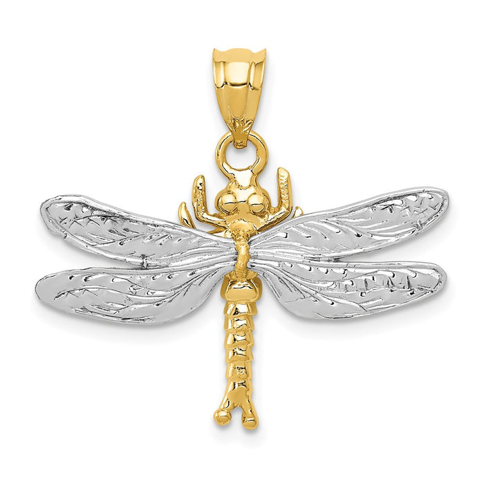 Million Charms 14K Two-Tone Dragonfly Pendant