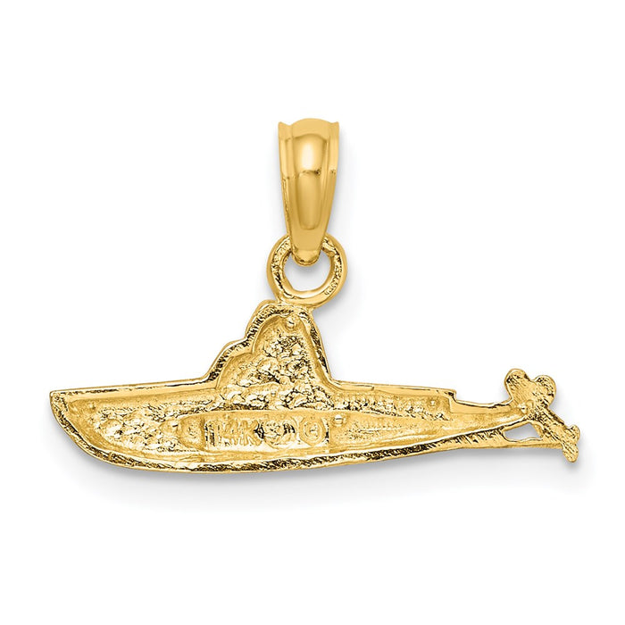 Million Charms 14K Yellow Gold Themed Submarine Charm