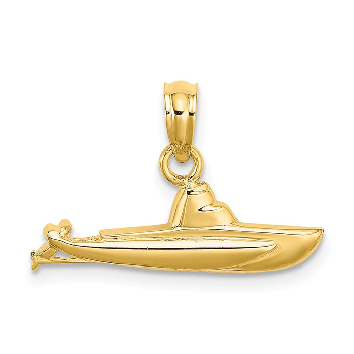 Million Charms 14K Yellow Gold Themed Submarine Charm