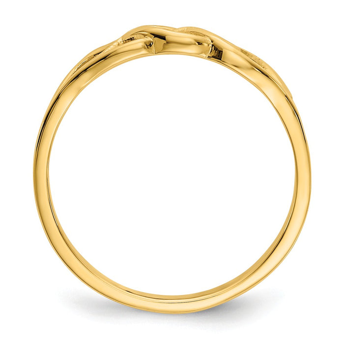 14k Yellow Gold Free Form Knot Ring, Size: 7