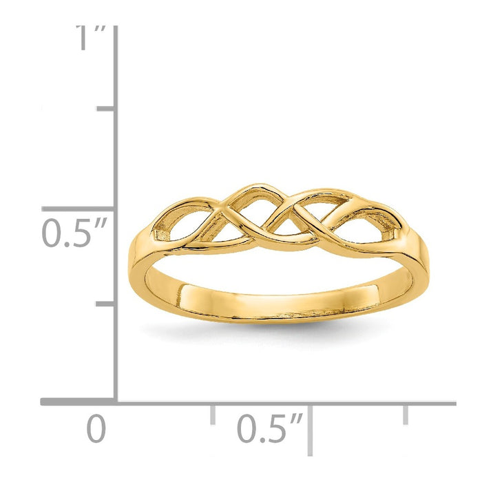 14k Yellow Gold Free Form Knot Ring, Size: 7