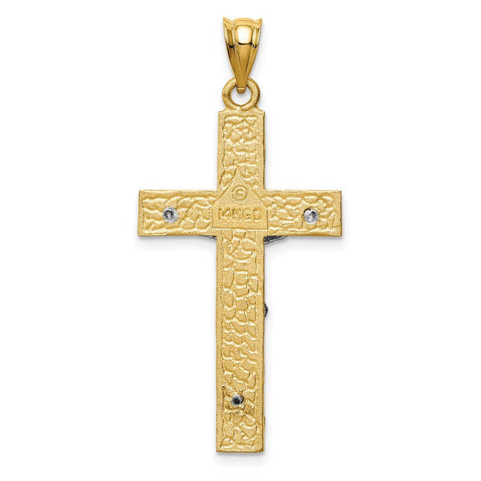 Million Charms 14K Two-Tone Inri Relgious Crucifix Pendant