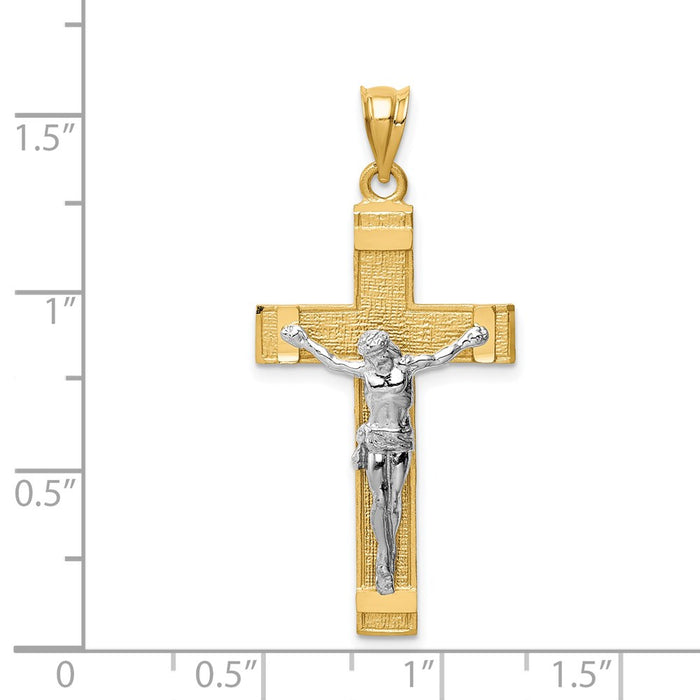 Million Charms 14K Two-Tone Inri Relgious Crucifix Pendant