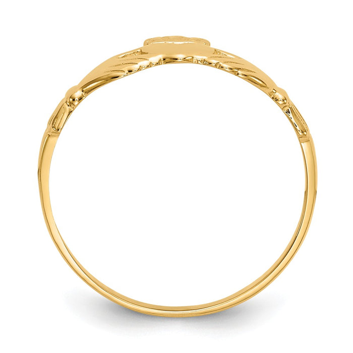 14k Yellow Gold Claddagh Ring, Size: 7