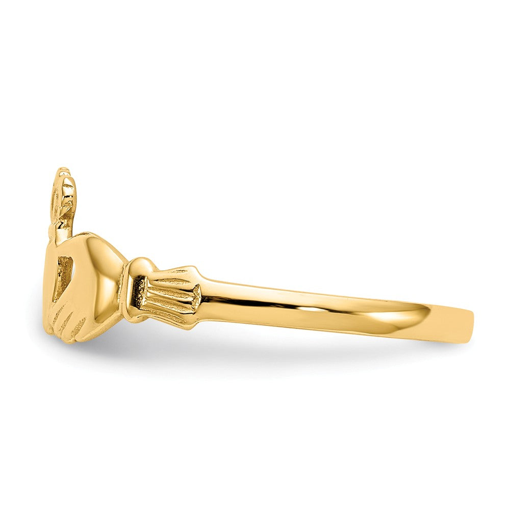 14k Yellow Gold Claddagh Ring, Size: 7