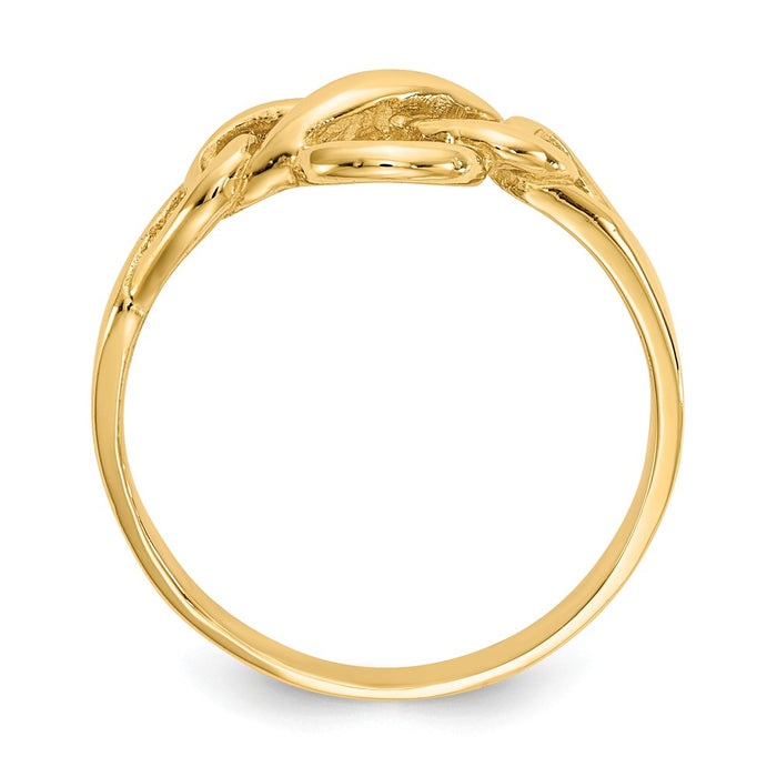 14k Yellow Gold Free Form Knot Ring, Size: 6