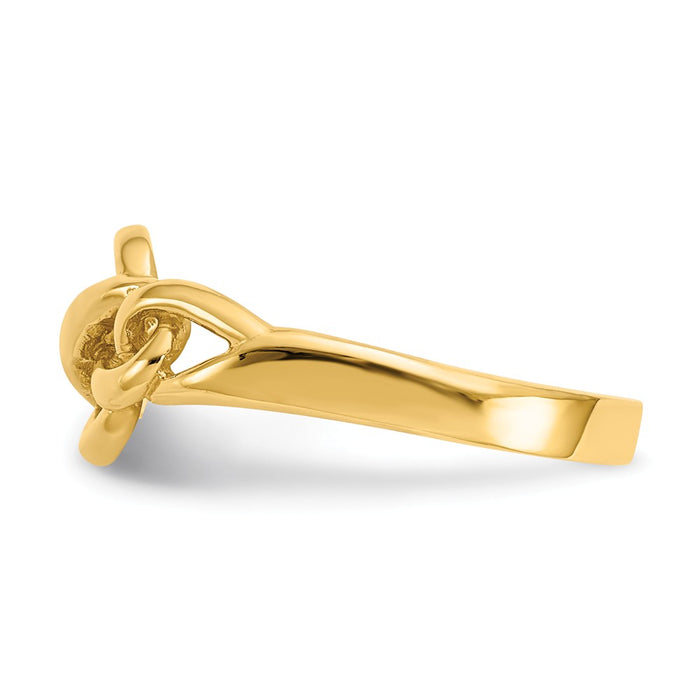 14k Yellow Gold Free Form Knot Ring, Size: 6