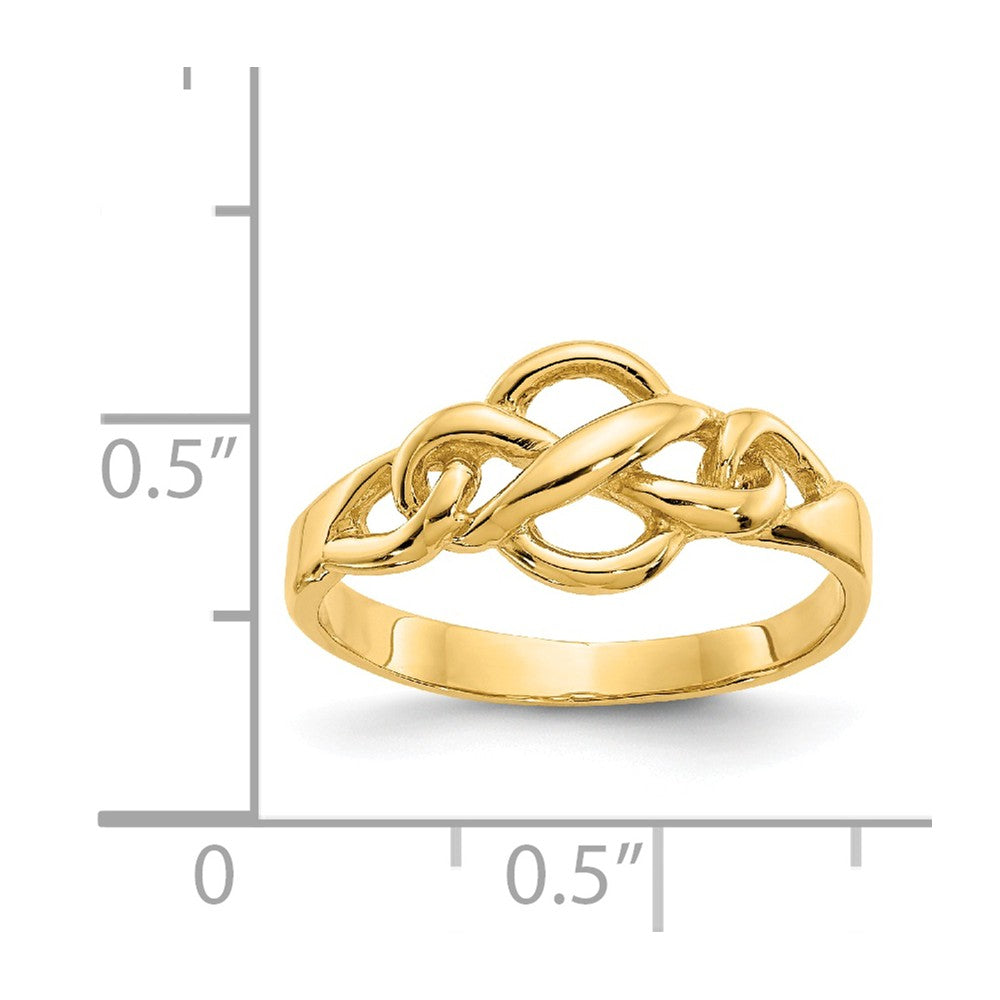 14k Yellow Gold Free Form Knot Ring, Size: 6