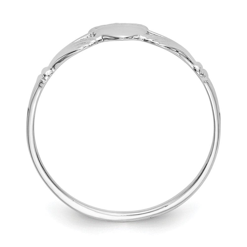 14k White Gold Ladies Claddagh Ring, Size: 6