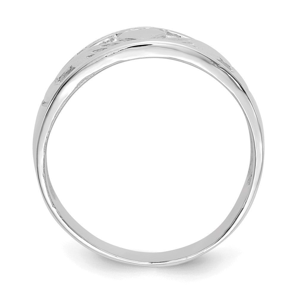 14k White Gold Ladies Claddagh Ring, Size: 6