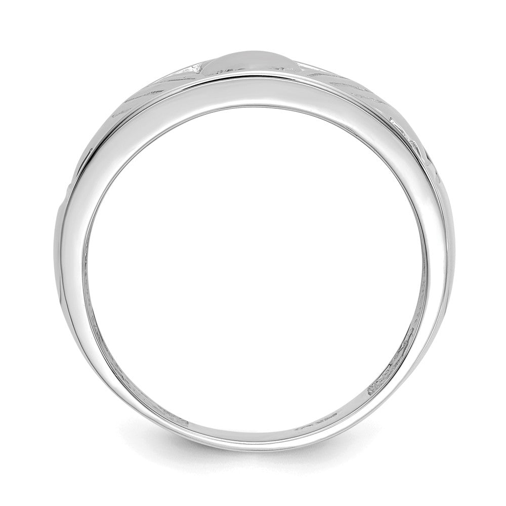 14k White Gold Men's Claddagh Ring, Size: 10