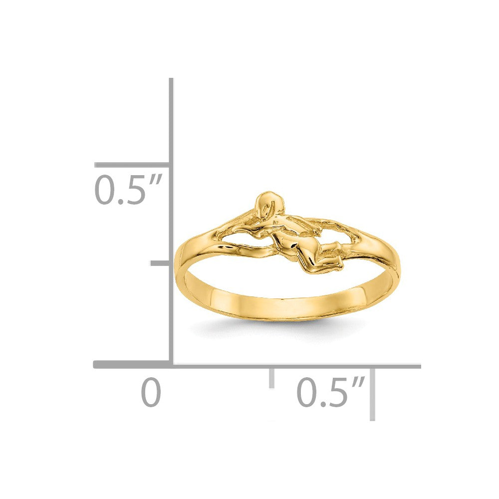 14k Yellow Gold Angel Baby Ring, Size: 2