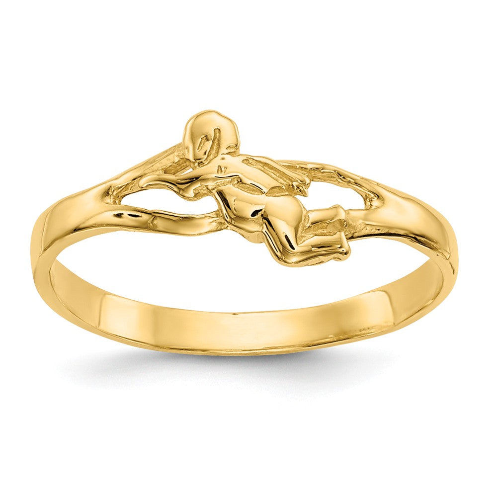 14k Yellow Gold Angel Baby Ring, Size: 2