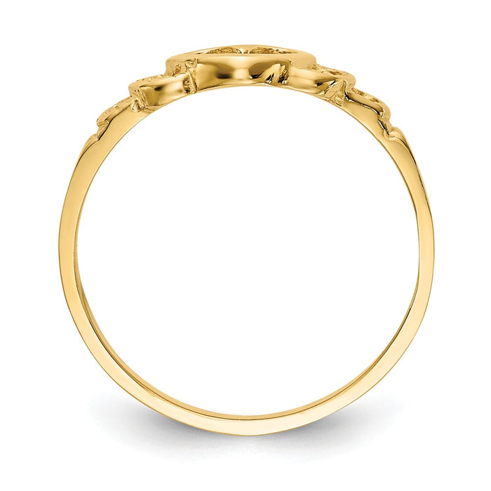 14k Yellow Gold Heart Baby Ring, Size: 3
