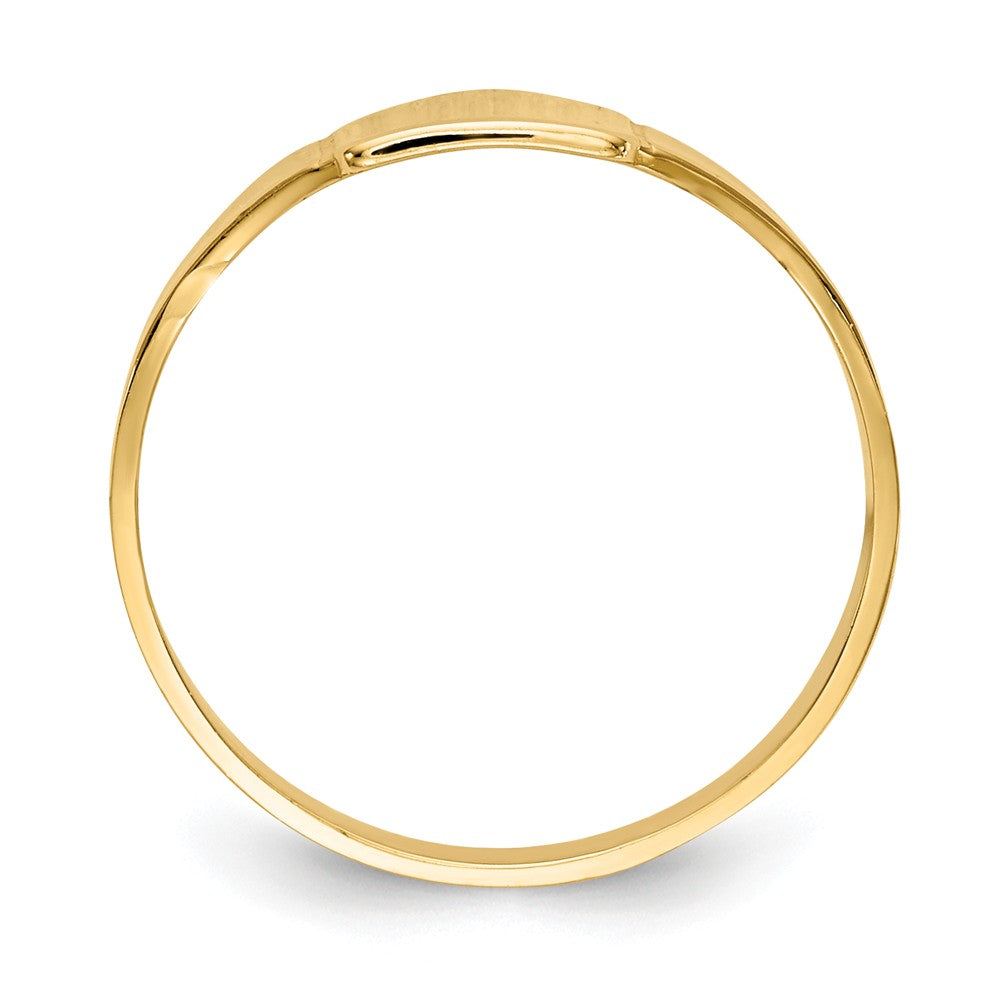 14k Yellow Gold Square Signet Baby Ring, Size: 4