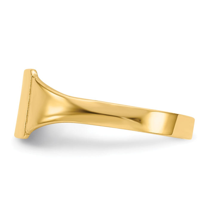 14k Yellow Gold Square Signet Baby Ring, Size: 4