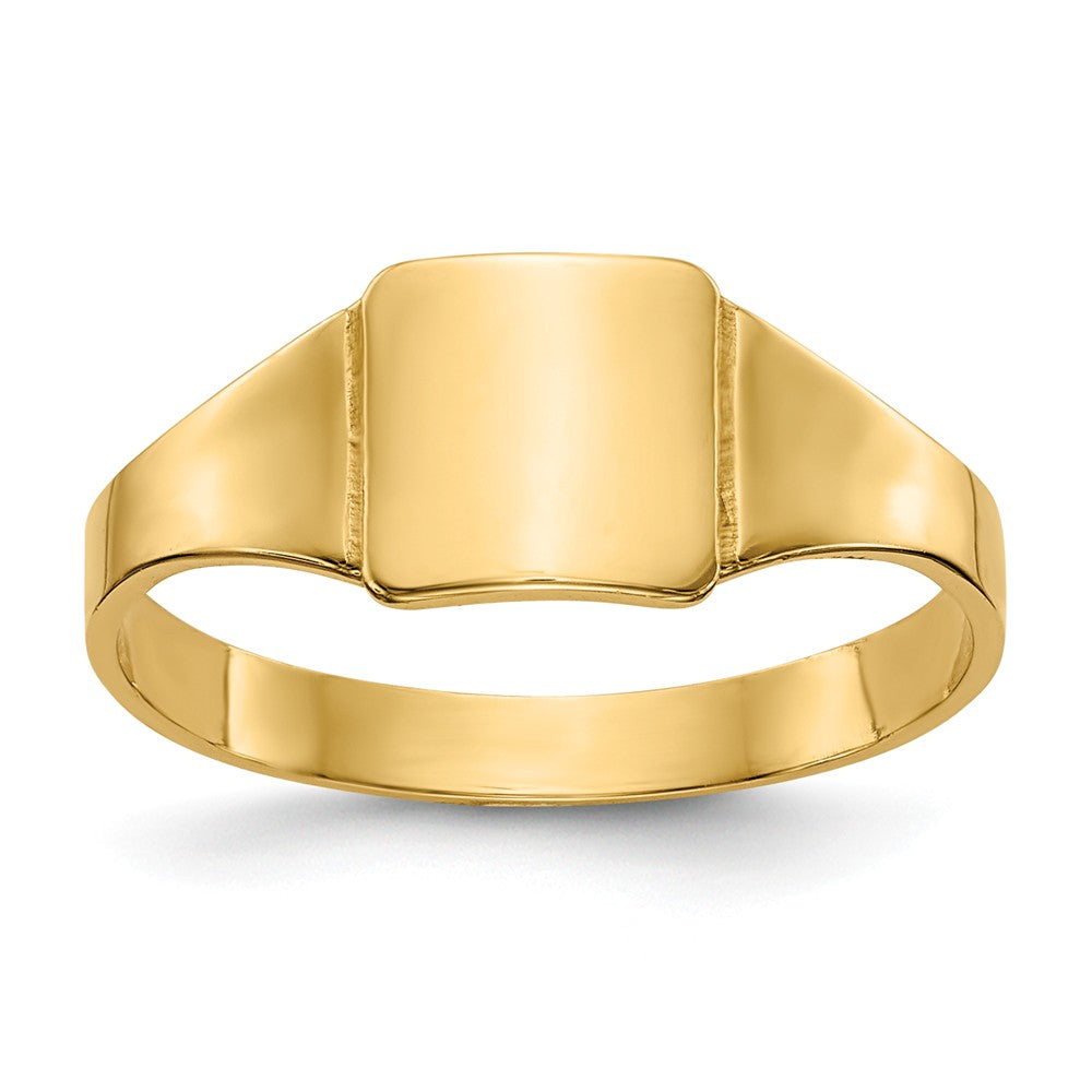 14k Yellow Gold Square Signet Baby Ring, Size: 4