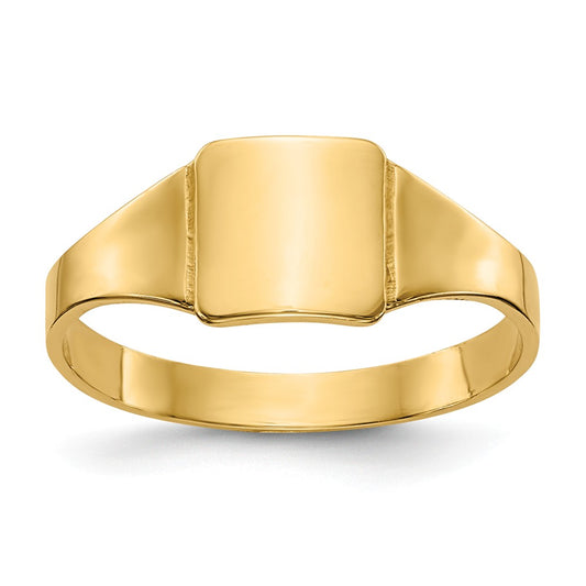 14k Yellow Gold Square Signet Baby Ring, Size: 4