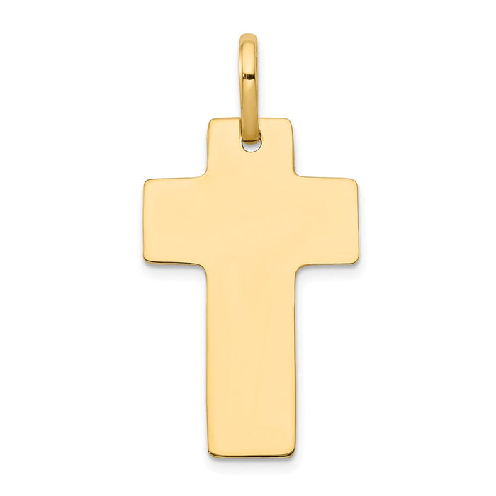 Million Charms 14K Yellow Gold Themed Polished Relgious Cross Charm