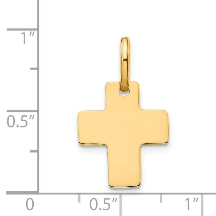 Million Charms 14K Yellow Gold Themed Polished Relgious Cross Charm