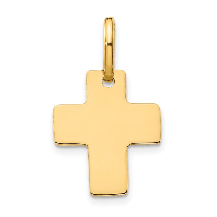 Million Charms 14K Yellow Gold Themed Polished Relgious Cross Charm