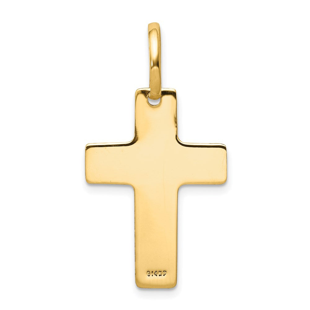 Million Charms 14K Yellow Gold Themed Polished Relgious Cross Charm