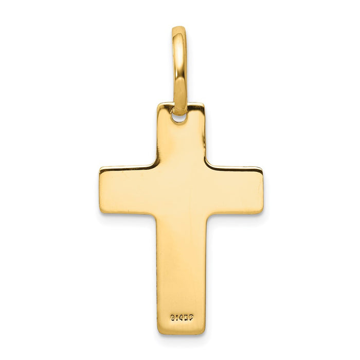 Million Charms 14K Yellow Gold Themed Polished Relgious Cross Charm