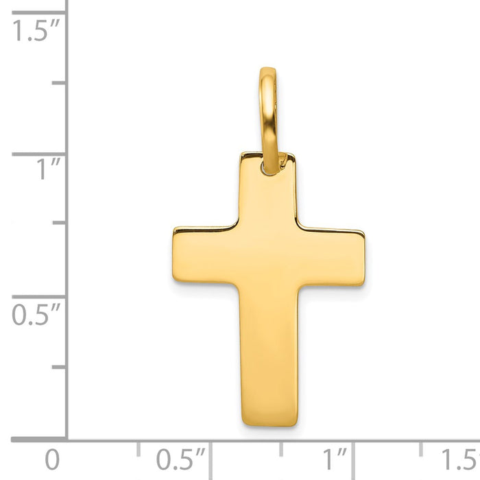 Million Charms 14K Yellow Gold Themed Polished Relgious Cross Charm