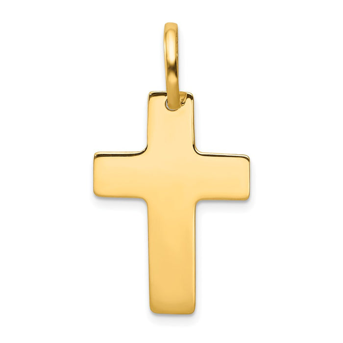 Million Charms 14K Yellow Gold Themed Polished Relgious Cross Charm