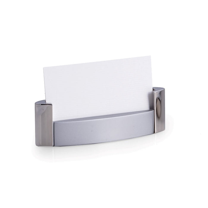 Occasion Gallery Silver Color Shiny & Satin Finished Silver Plated Business Card Holder. 3.75 L x 0.35 W x 2.5 H in.