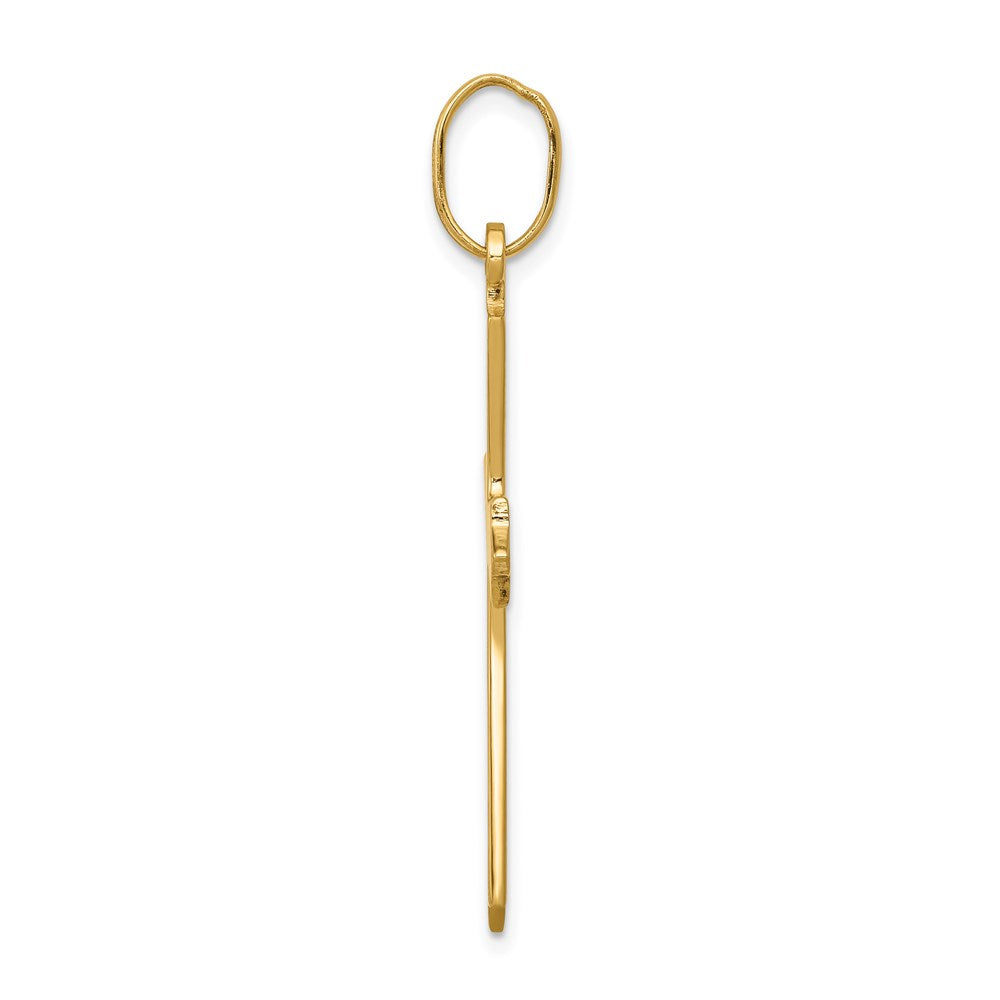 Million Charms 14K Yellow Gold Themed Polished Relgious Cross Pendant