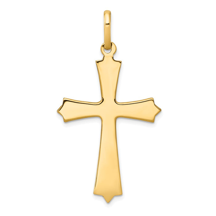 Million Charms 14K Yellow Gold Themed Polished Relgious Cross Pendant