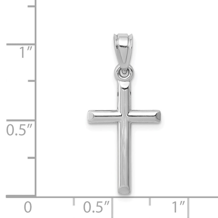 Million Charms 14K White Gold Themed Hollow Relgious Cross Pendant