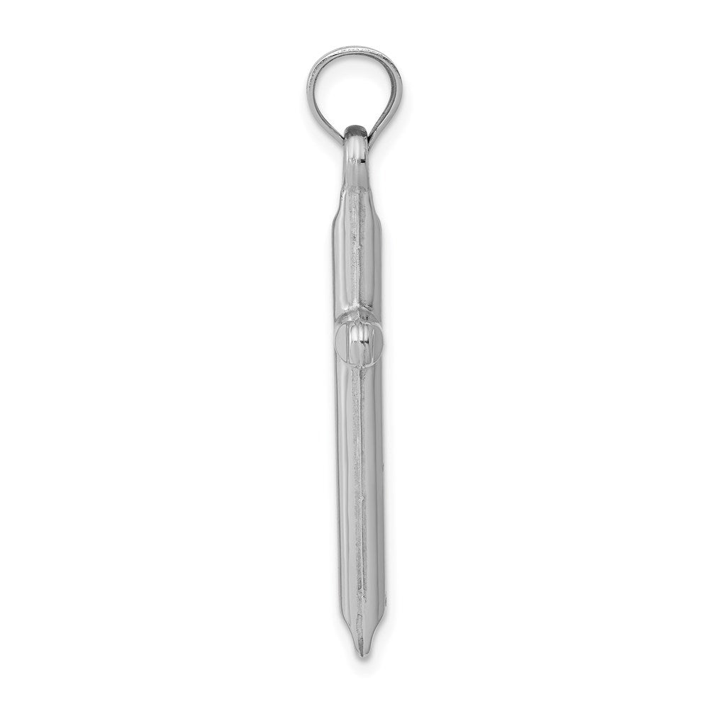 Million Charms 14K White Gold Themed Hollow Relgious Cross Pendant