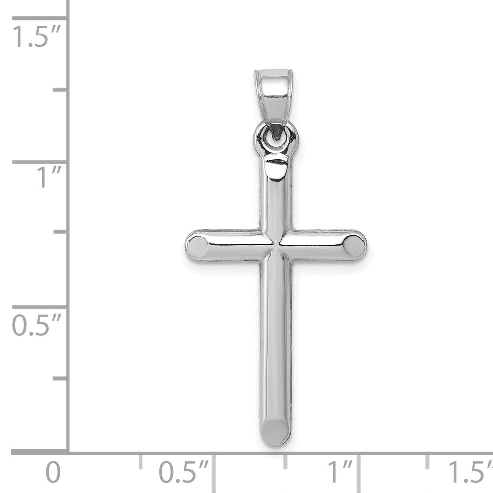 Million Charms 14K White Gold Themed Hollow Relgious Cross Pendant