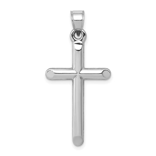 Million Charms 14K White Gold Themed Hollow Relgious Cross Pendant