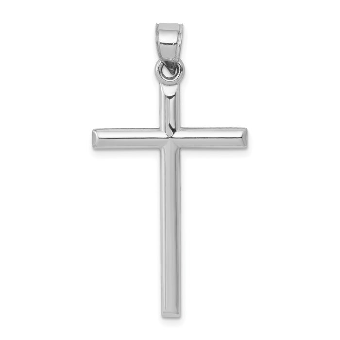 Million Charms 14K White Gold Themed Hollow Relgious Cross Pendant