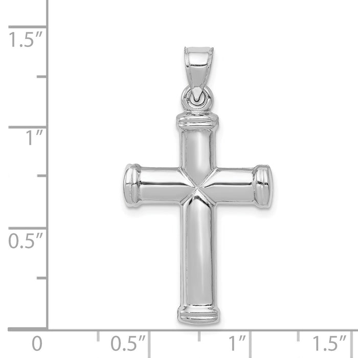 Million Charms 14K White Gold Themed Polished Relgious Cross Pendant