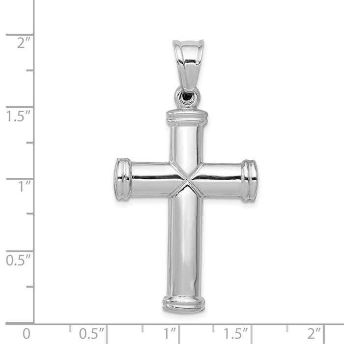 Million Charms 14K White Gold Themed Hollow Relgious Cross Pendant