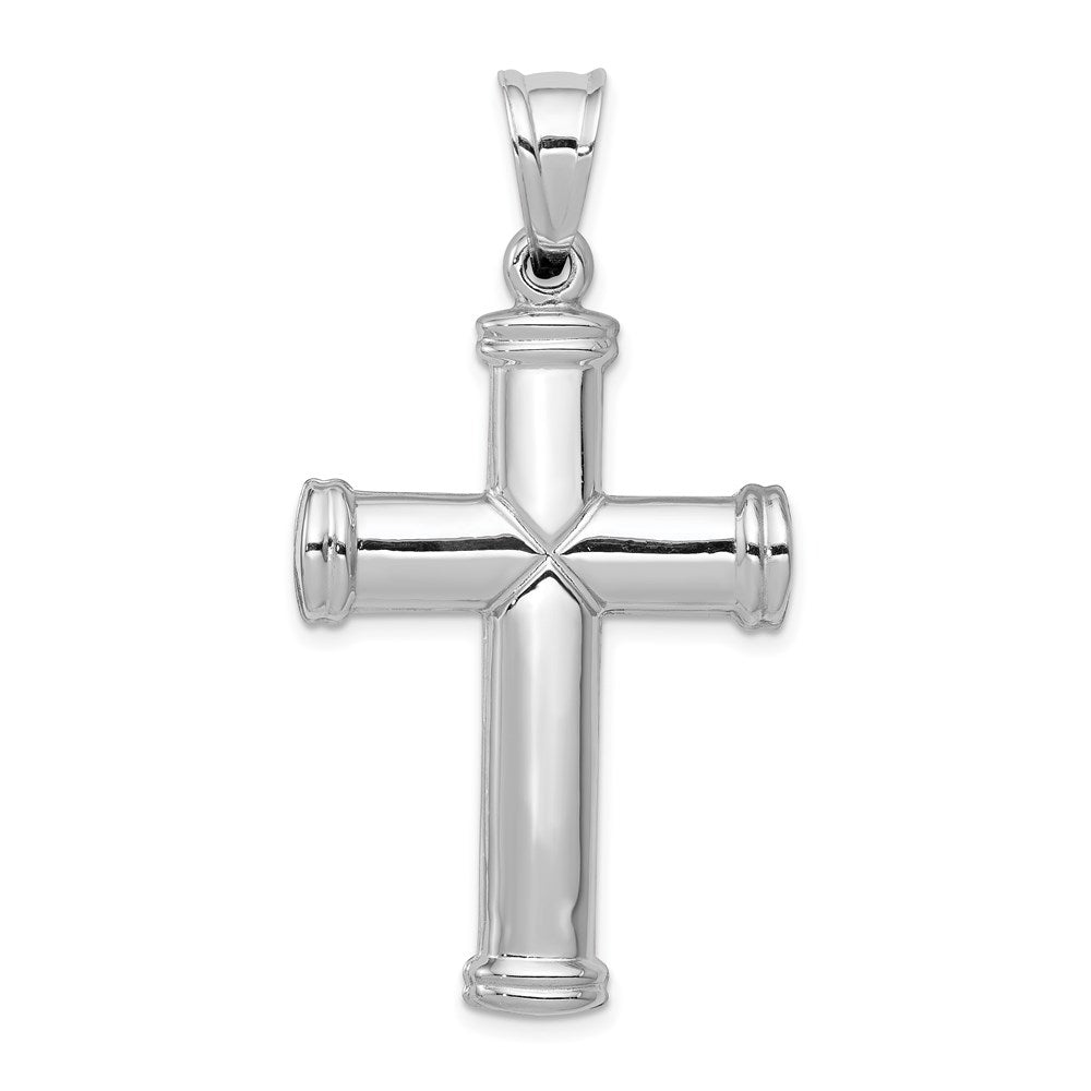 Million Charms 14K White Gold Themed Hollow Relgious Cross Pendant