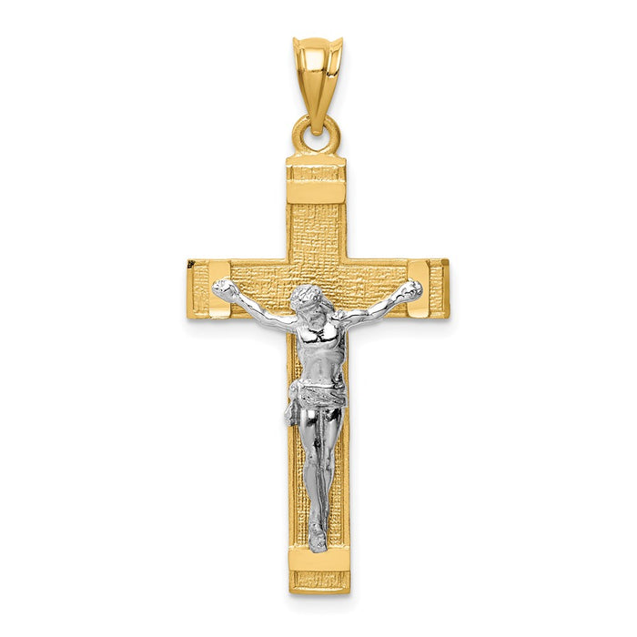 Million Charms 14K Two-Tone Inri Relgious Crucifix Pendant