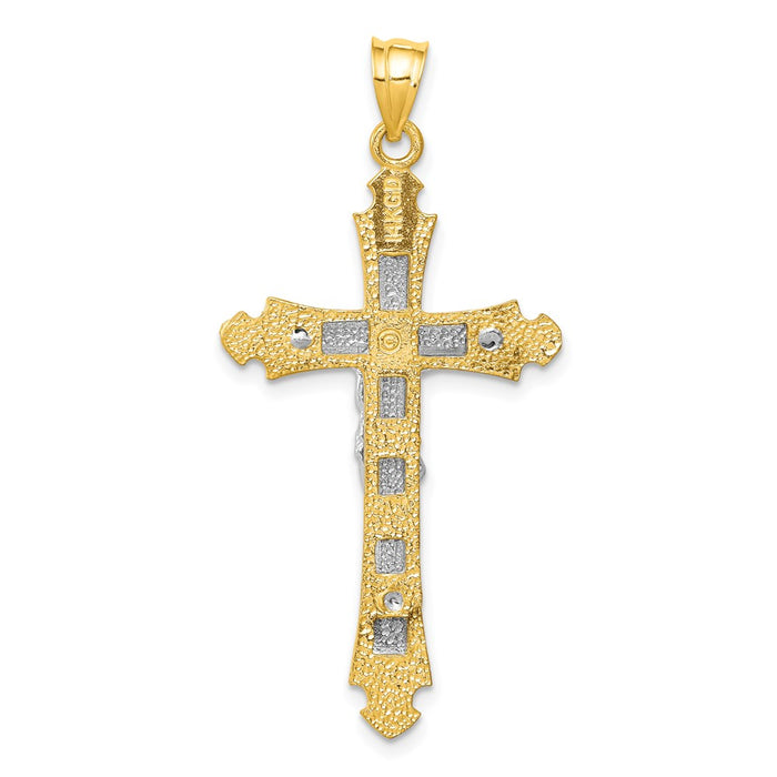 Million Charms 14K Two-Tone Relgious Crucifix Pendant