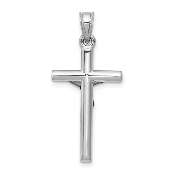 Million Charms 14K White Gold Themed Relgious Crucifix Pendant